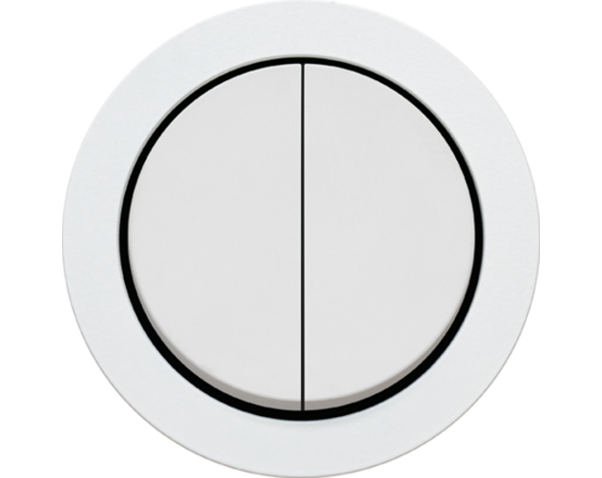 Rond 2.0 Two-circuit switch -s. trim - white alu