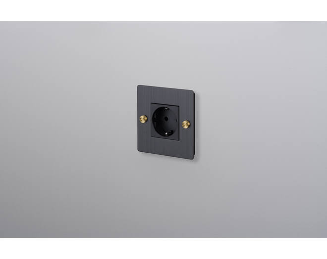 EU 1G Socket/Schuko Type F/w/out B+P Logo/Smoked Bronze