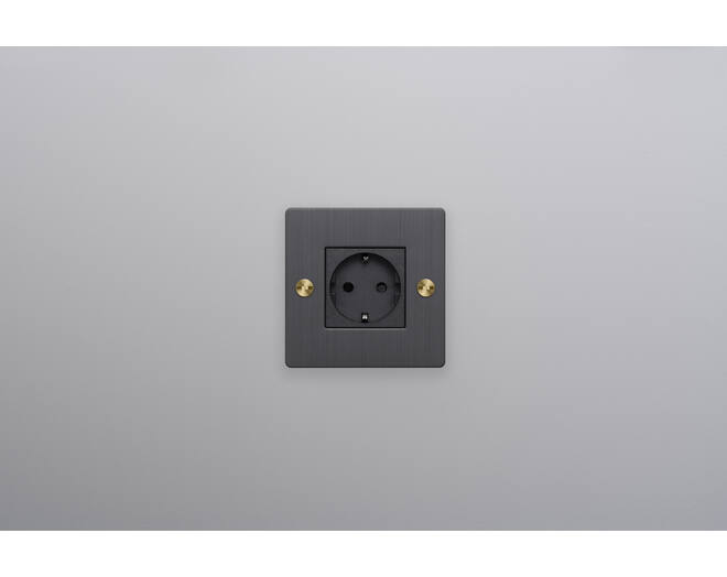 EU 1G Socket/Schuko Type F/w/out B+P Logo/Smoked Bronze