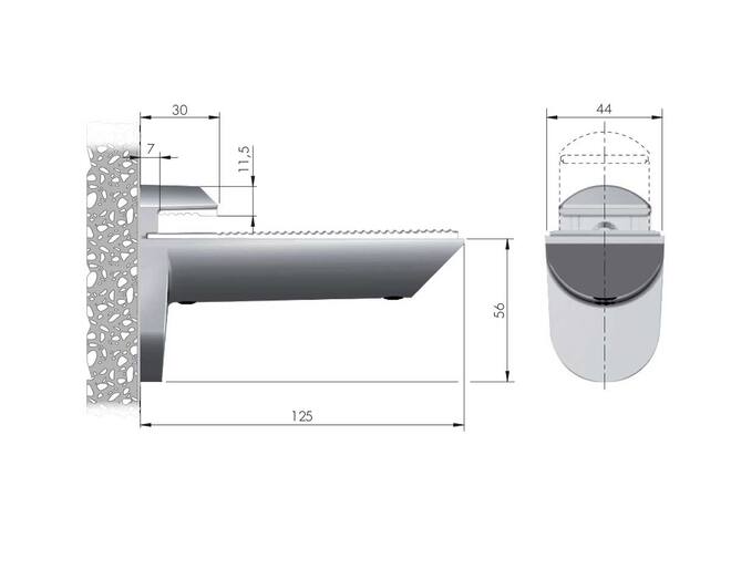 Plankdrager Kaiman, zilver RAL 9006