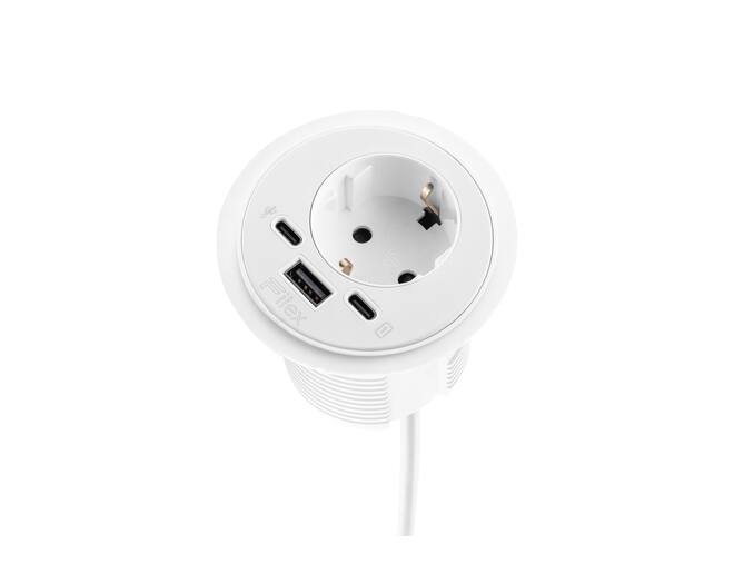 Inbouw module Power spot wit, 60mm. Met Schunko-plug.