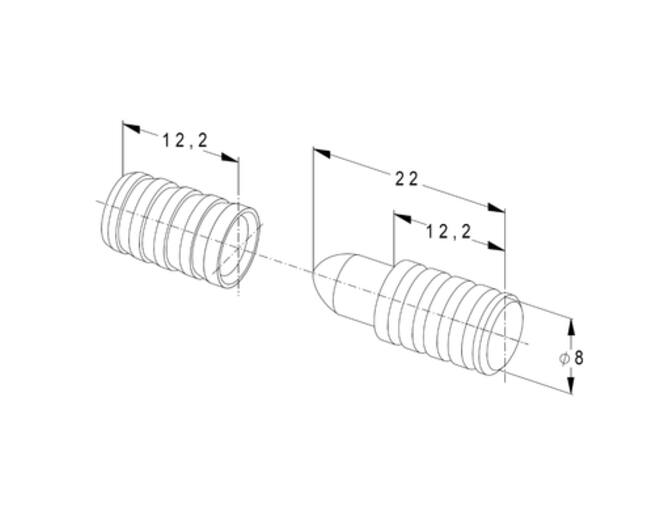 Tafelduvel 8 x 21mm geel verzinkt met huls 8mm