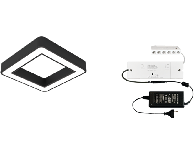 2x Hipso BH-SP mat zwart D-Motion + ZigBee + Driver 24W