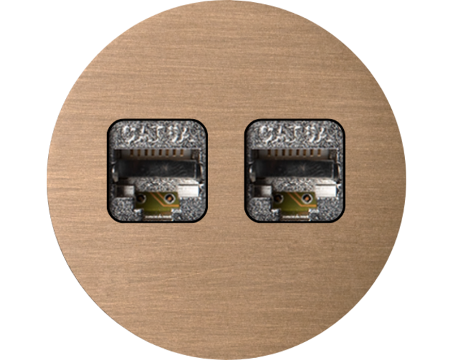 Rond 2.0 Multifit Data port  2 Keystones- s. trim - light br