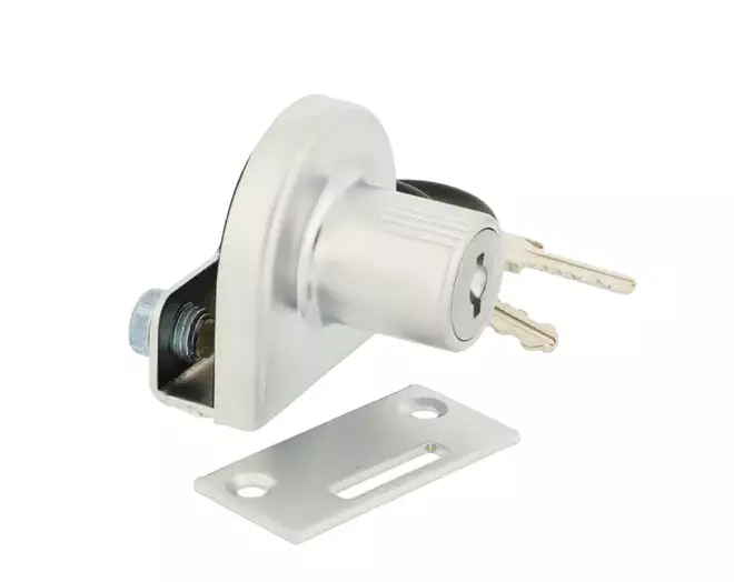 Glasdeurslot 918 voor 8mm glas alu kleur, gelijksluitend