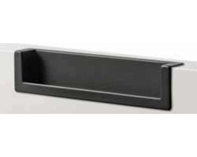 Inlaatgreep 138x28x28x17mm mat metallic aluminium, hartmaat
