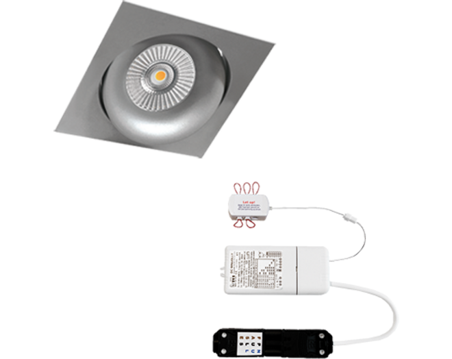 6xCádiz Vierk. grijs+6x powerled 7W+6x verl+driver+wieland