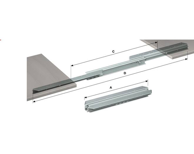 Tafelgeleider voor opening 638mm, prijs per set