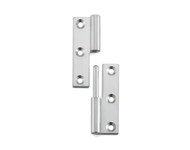Paumelle RVS hoogte 50mm links, breedte 32mm (uitgeslagen)