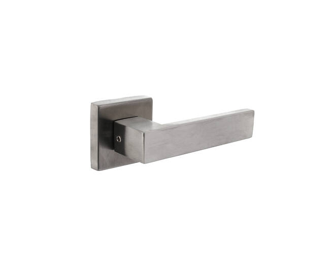 Deurkruk Amsterdam op vierkante massieve rozet 53x53x10 mm