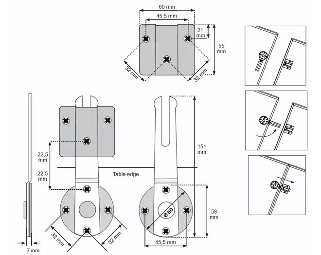 Bladverbinder CLICK CATCH mandeel + vrouwdeel compleet