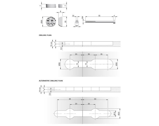 Bladverbinder K TOP voor  TRESPA bladen (minimaal 10mm)