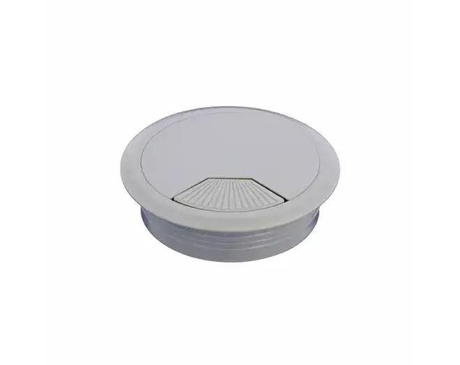Kabeldoorvoer klep met veer 80mm kunststof grijs