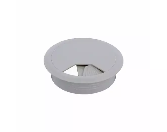 Kabeldoorvoer klep met veer 80mm kunststof grijs