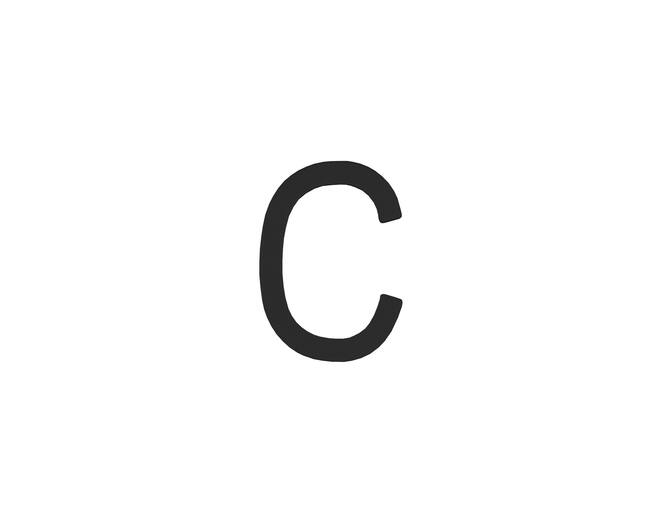 Huisletter C 100mm zwart