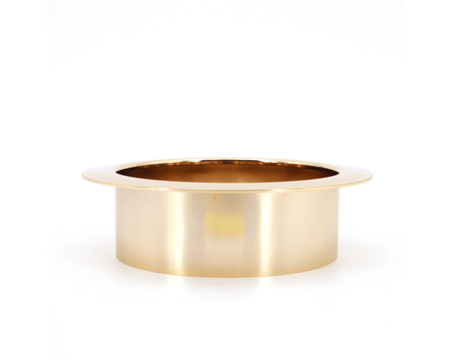 Afvaldoorlaat rond RVS goudkleurig, boorm.106mm, geen deksel