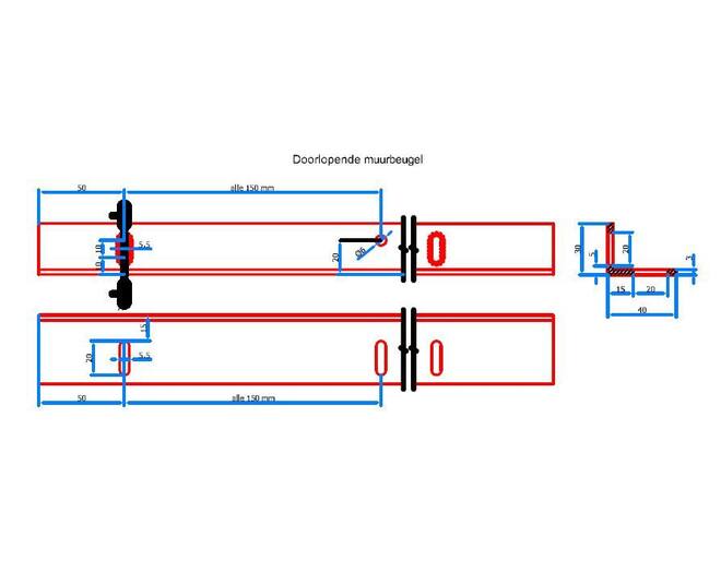 PROSLIDE muurbevestiging lengte 3 meter