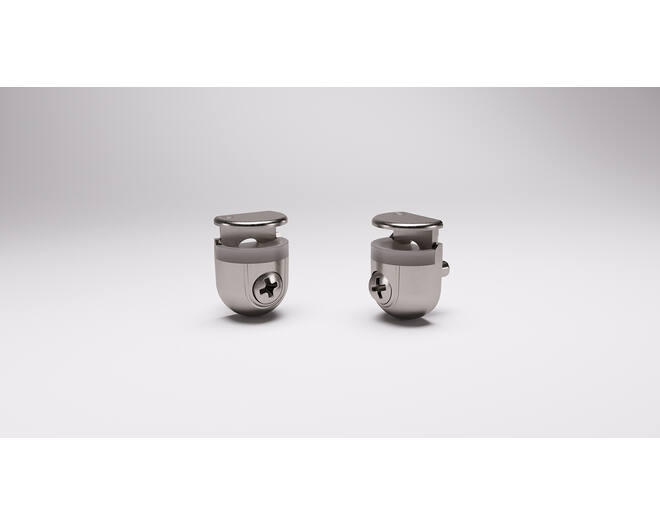 Glasplaatdragers "PEKI"vernikkeld, glas 4-10mm, stift 5mm