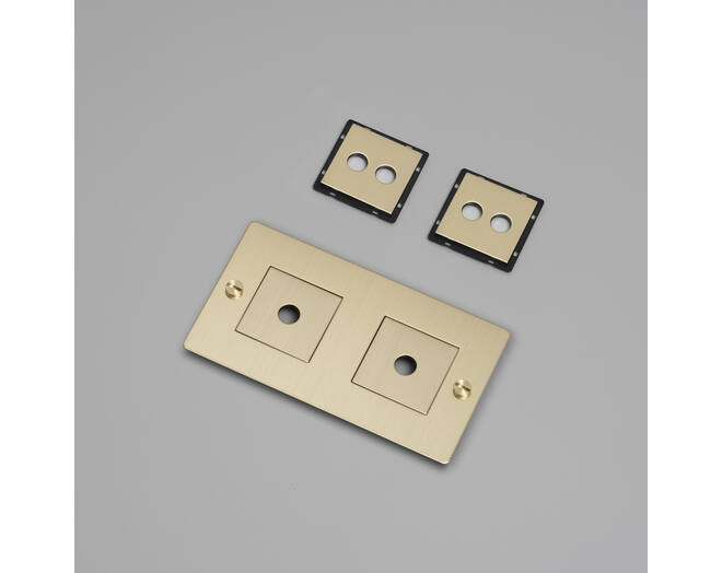 2G Wall Plate/Horizontal/Brass