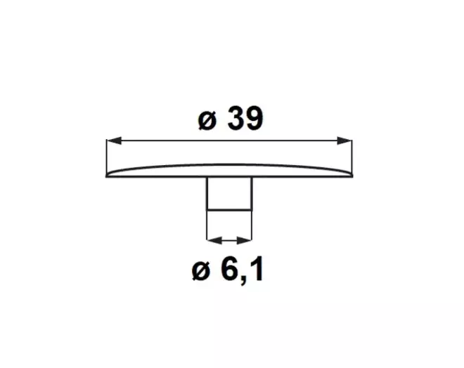 Afdekkappen FUERTE zwart, diameter 39mm