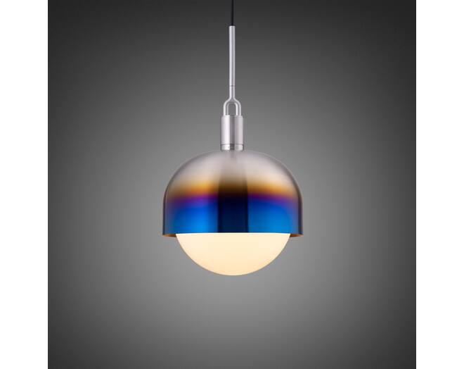 Forked Pendant/Steel/Large Burnt Steel Shade/Large Opa