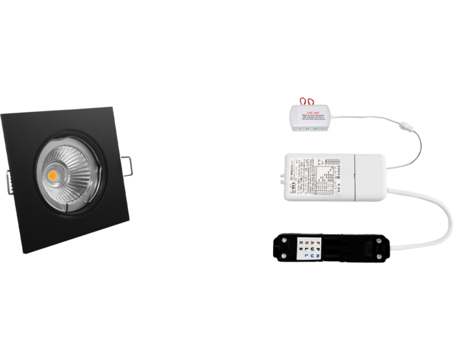 7x  Vierk. zwart+7x powerled+7x verl+driver