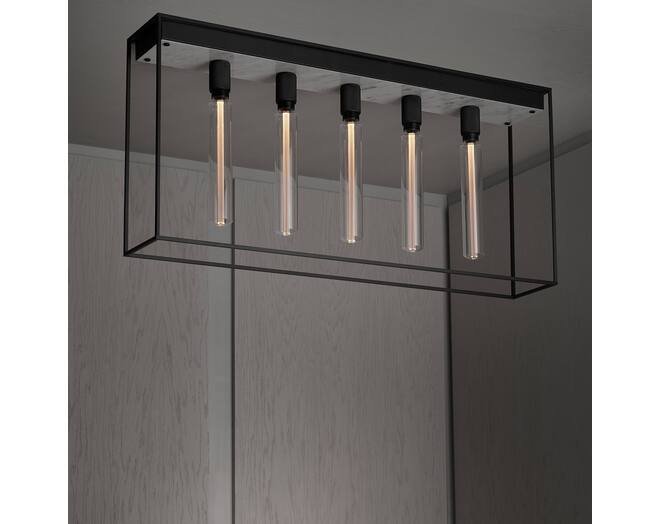 Caged Ceiling 5.0 - Polished White Marble/Buster Bulb Tube
