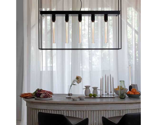 Caged Ceiling 5.0 - Polished White Marble/Buster Bulb Tube