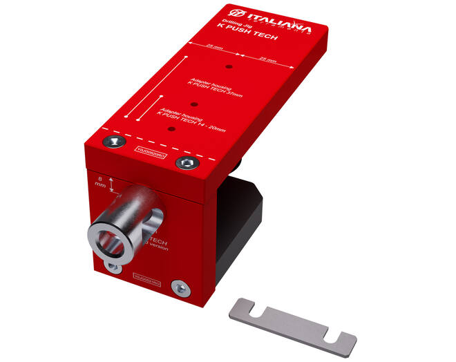 Boormal voor K push Tech, een doos met 1 opvulplaatje 1mm
