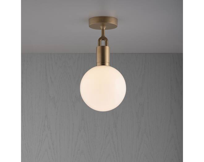 Forked Ceiling/Brass/Medium Opal Globe