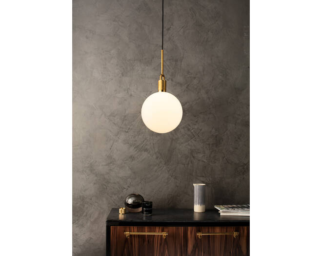 Forked Pendant/Brass/Large Opal Globe