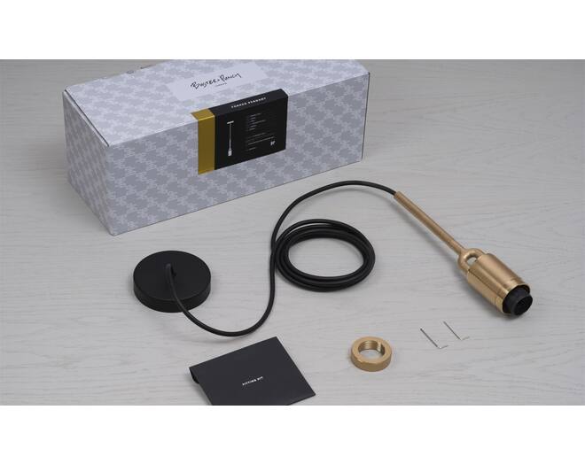 Forked Pendant/Brass/Large Opal Globe