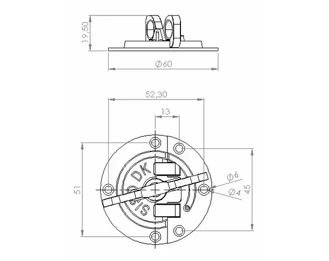 Bladverbinder rond 60mm, dikte 1,5mm vermessingd