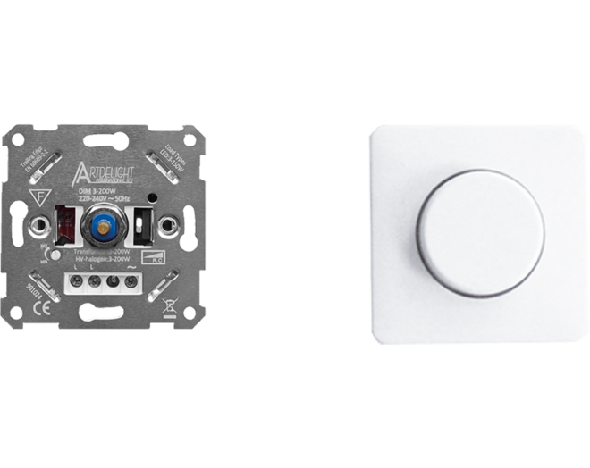Jung AS500 Alpin wit met universele RL-dimmer