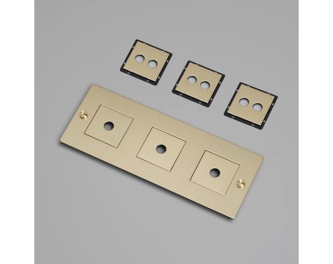 3G Wall Plate/Horizontal/Brass