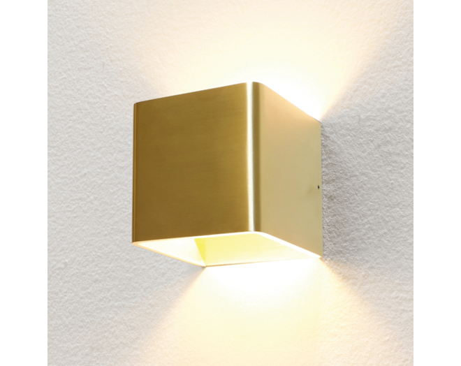 Wandlamp Vigo Up/down Goud Geborsteld IP20