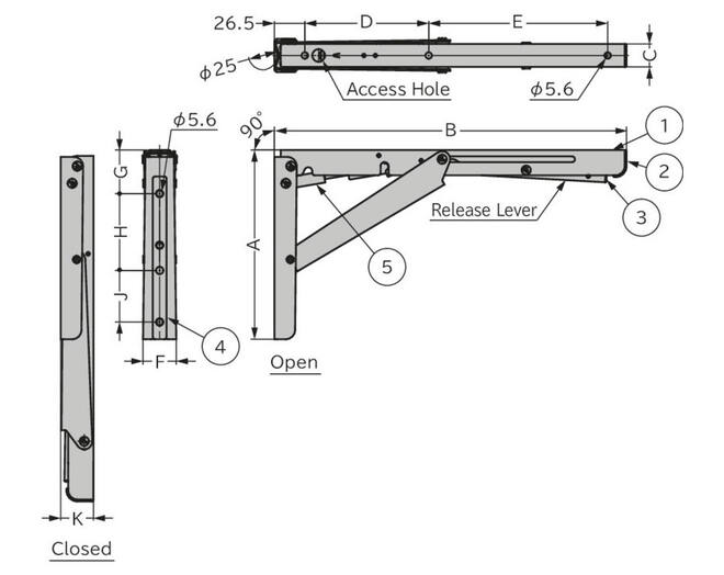 Konsole zwart EB-303-DA-BL
