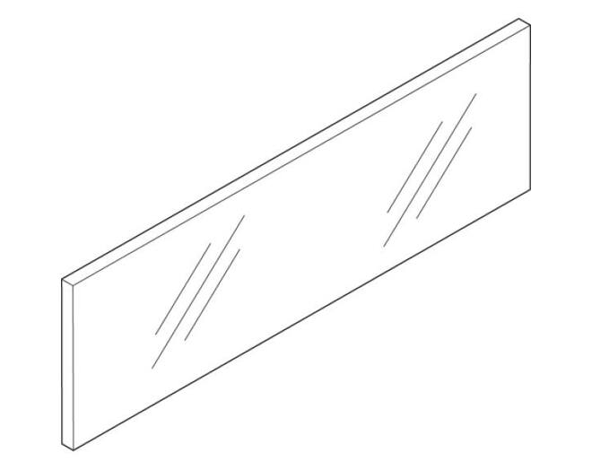 Frontstuk glas hoog, legrabox C, 483x138x10mm