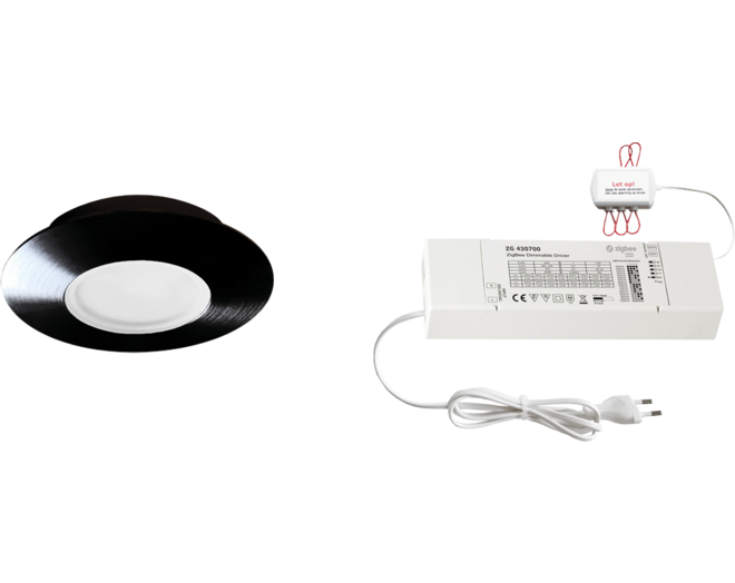 5x Napoli rond zwart DTW 3000K-2200K+5x verl+ZigBee