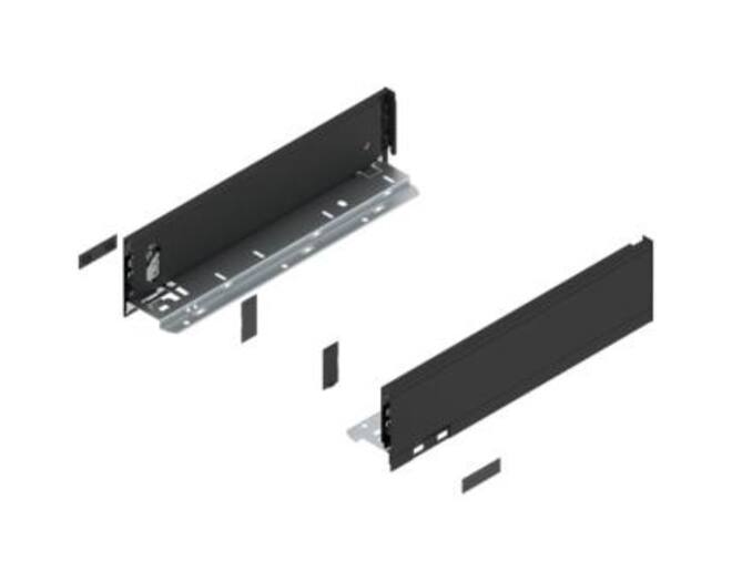 Legrabox ladezijde M 350mm, carbon zwart, hoogte 90,5mm