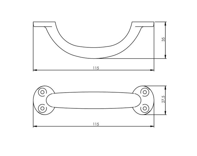 Meubelgreep 115mm mat zwart
