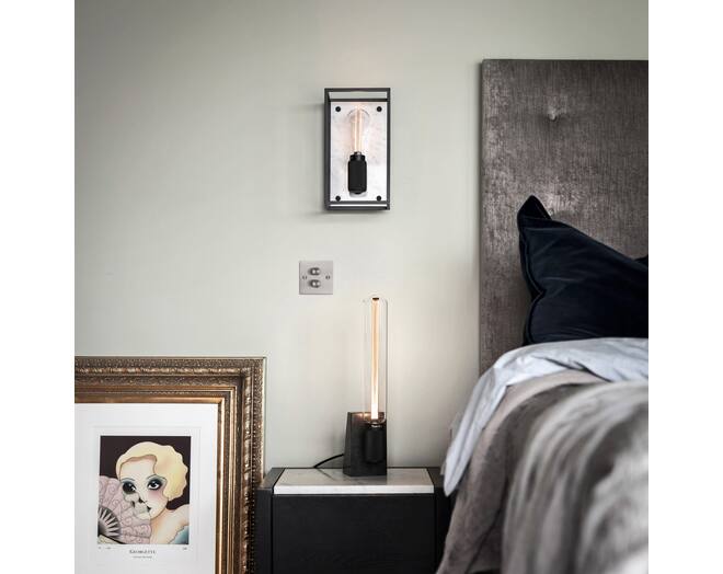Caged Wall Light/Medium/White Marble