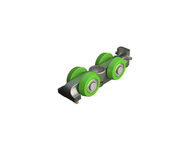 Spaceship push to open met roller met contactplaatje, 1 set