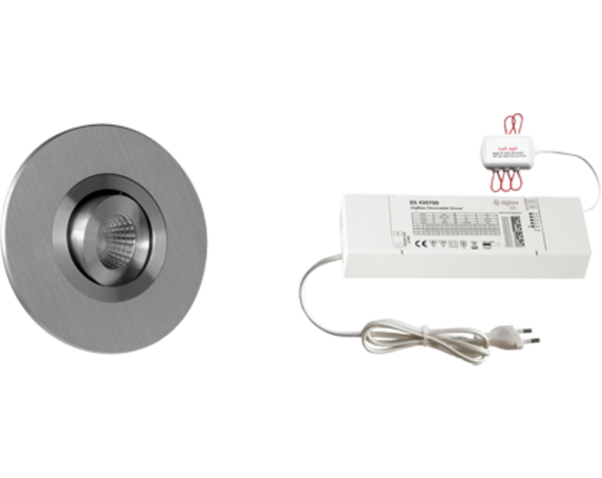 5x Monza rond Alu + 5x verlengsnoer + ZigBee Driver 30W