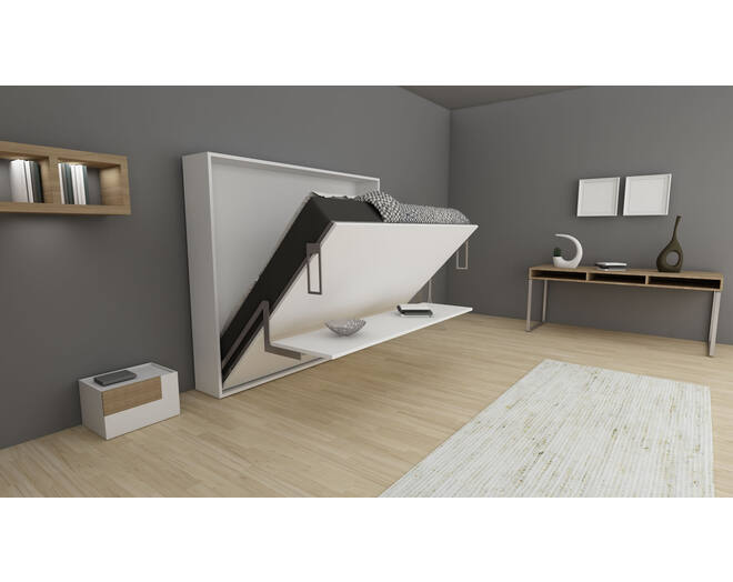 Opklapbed horizontaal CLICK O TOP met bureau, 182x202cm