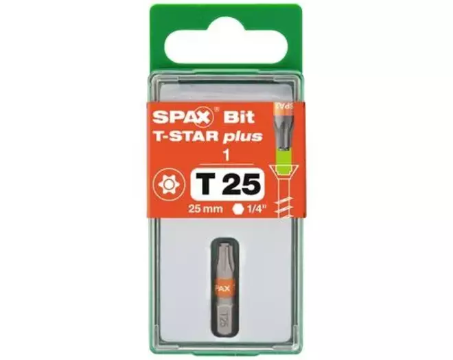 SPAX bit T-star T25 1 bit per pakje