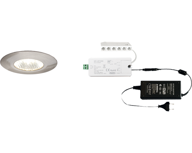 5x Pixel 24V RVS Look + ZigBee ontvanger + Driver 24W