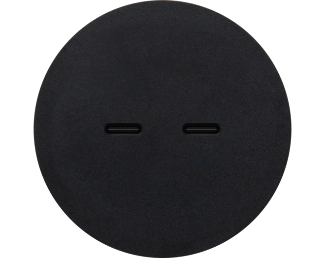 Rond 2.0 Multifit - USB-C 2X (30W) - s. trim - black ano