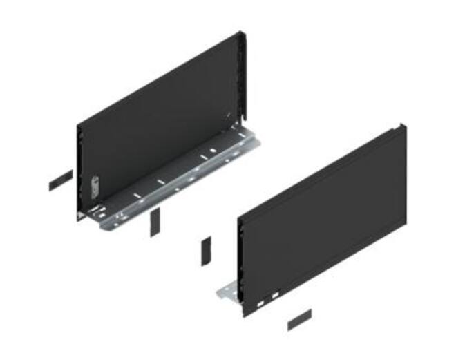 Legrabox ladezijde C 350mm, carbon zwart, hoogte 177mm