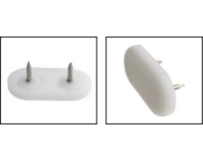 Glijnagel kunststof zwart 44x16mm met 2 stiften